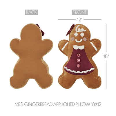 Mrs. Gingerbread Appliqued Pillow