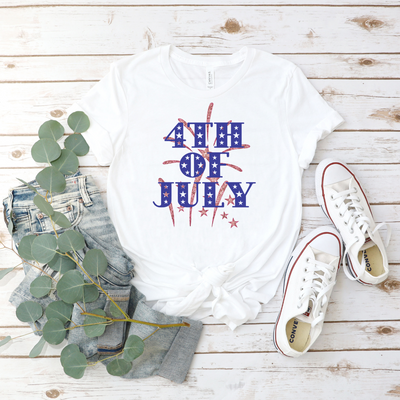 💙 4th of July Fireworks Cozy T-Shirt