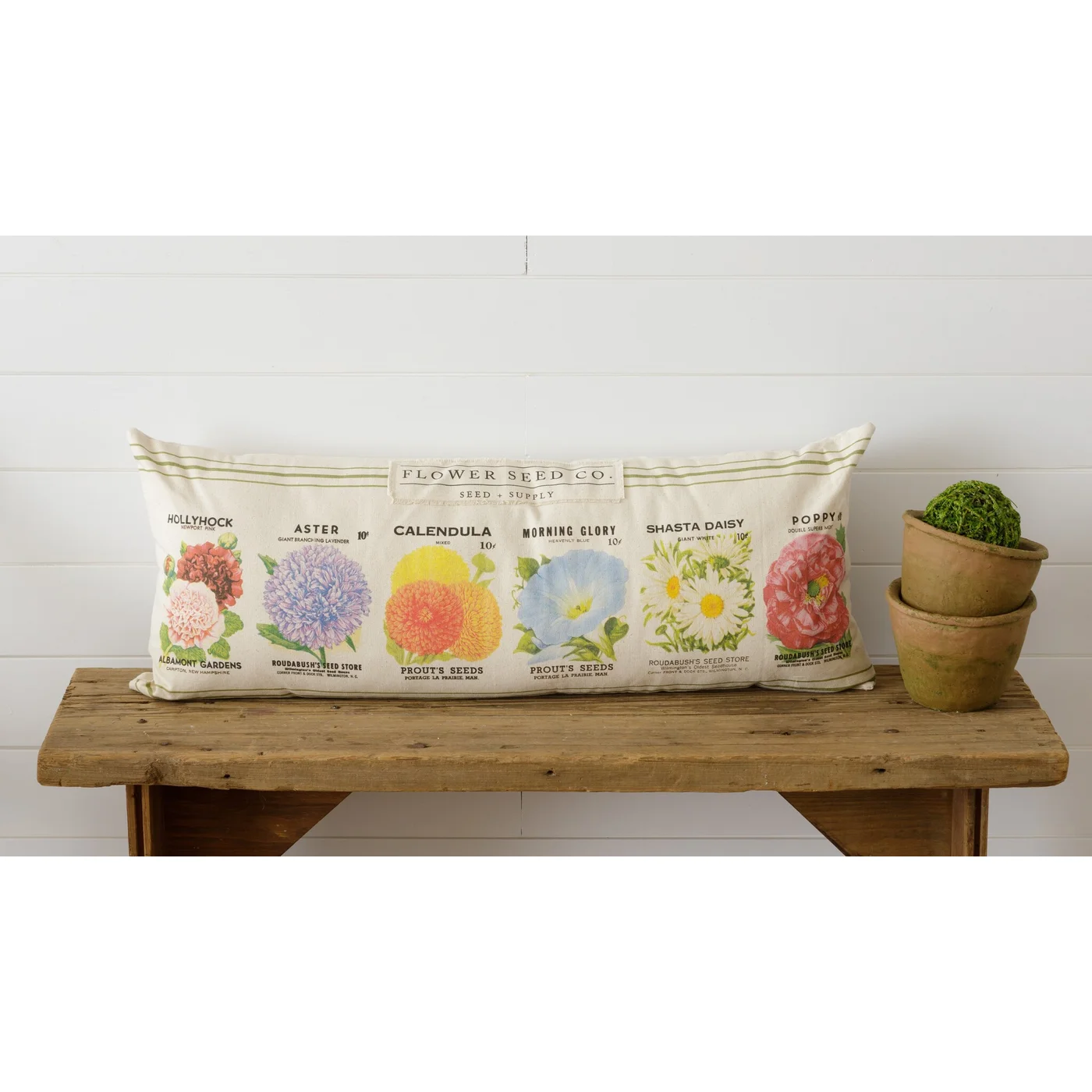 Flower Seed Packets Lumbar Pillow