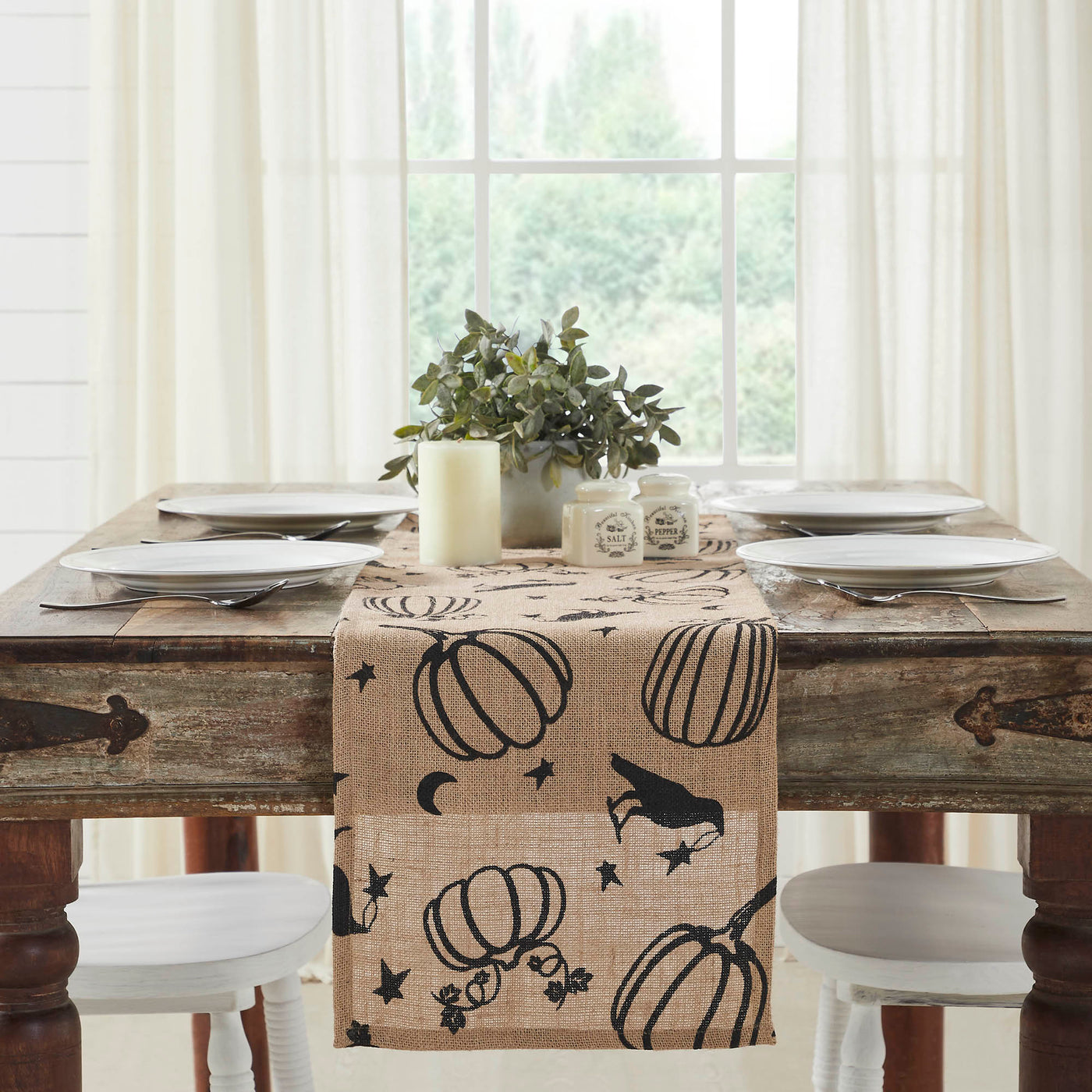 Raven Harvest Burlap Jute 48" Table Runner