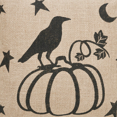 Raven Harvest Burlap Jute 12" Fall Pillow