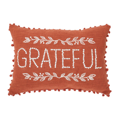 Grateful Pom Pom Accent Pillow 14" x 20"