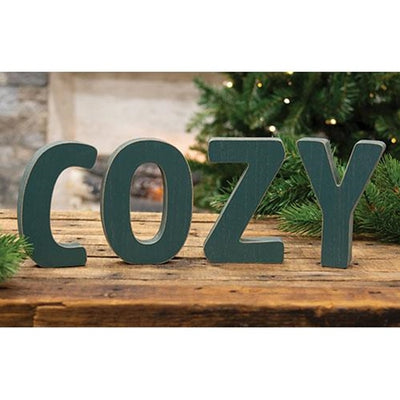 Set of 4 COZY 5" H Wooden Letters