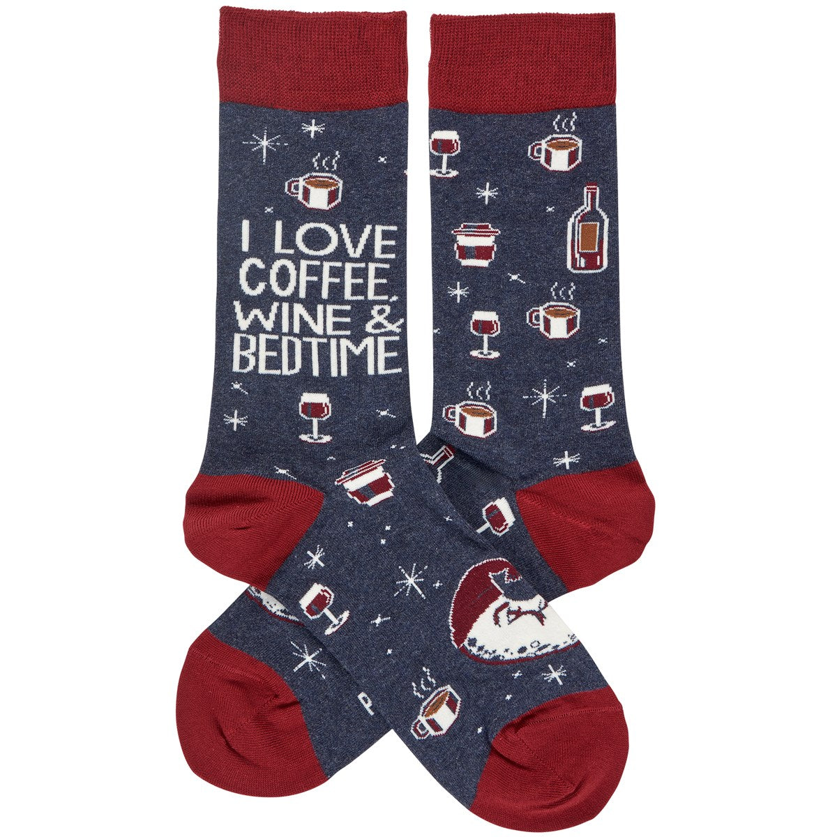 Coffee, Wine & Bedtime Fun Novelty Socks