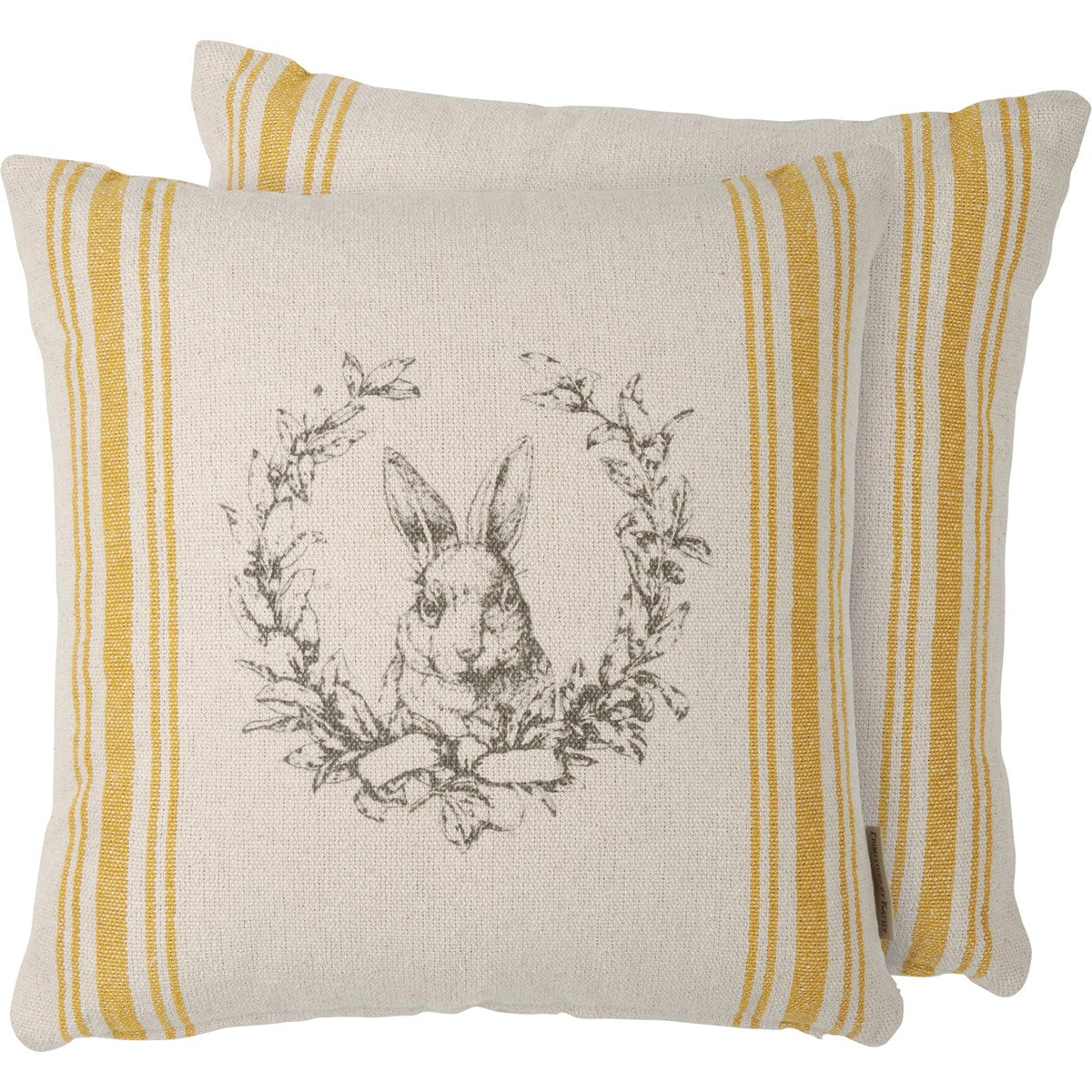Rabbit Crest Illustration 15" Accent Pillow
