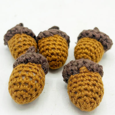 💙 Set of 5 Mini Crochet Acorns 1"