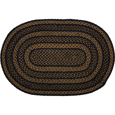 Black & Tan Jute 36" Oval Rug Oval