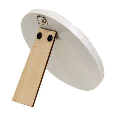 Witch Silhouette 4" Halloween Circle Easel Sign