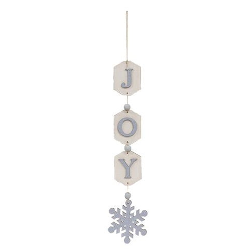 💙 Joy Wooden Tag & Snowflake Garland 12" Long