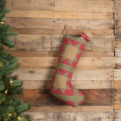 Dolly Star Red Patch Christmas Stocking 20"