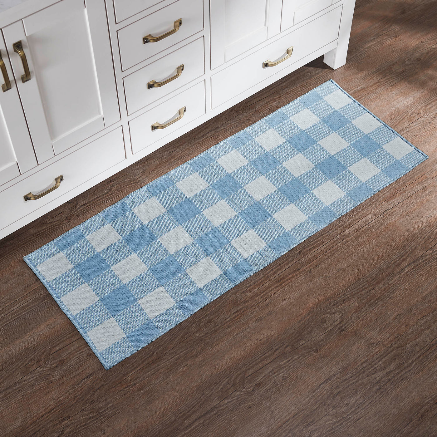 Annie Buffalo Check Blue Indoor/Outdoor Rug Rect 17" x 48"