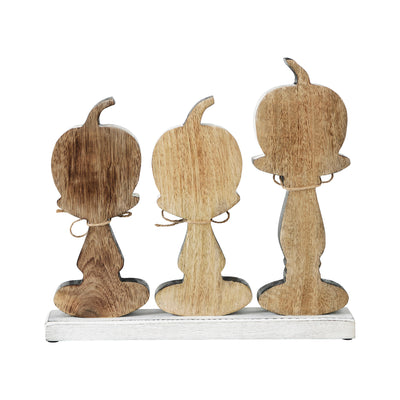 BOO Pumpkins Wooden Tabletop Halloween Decor