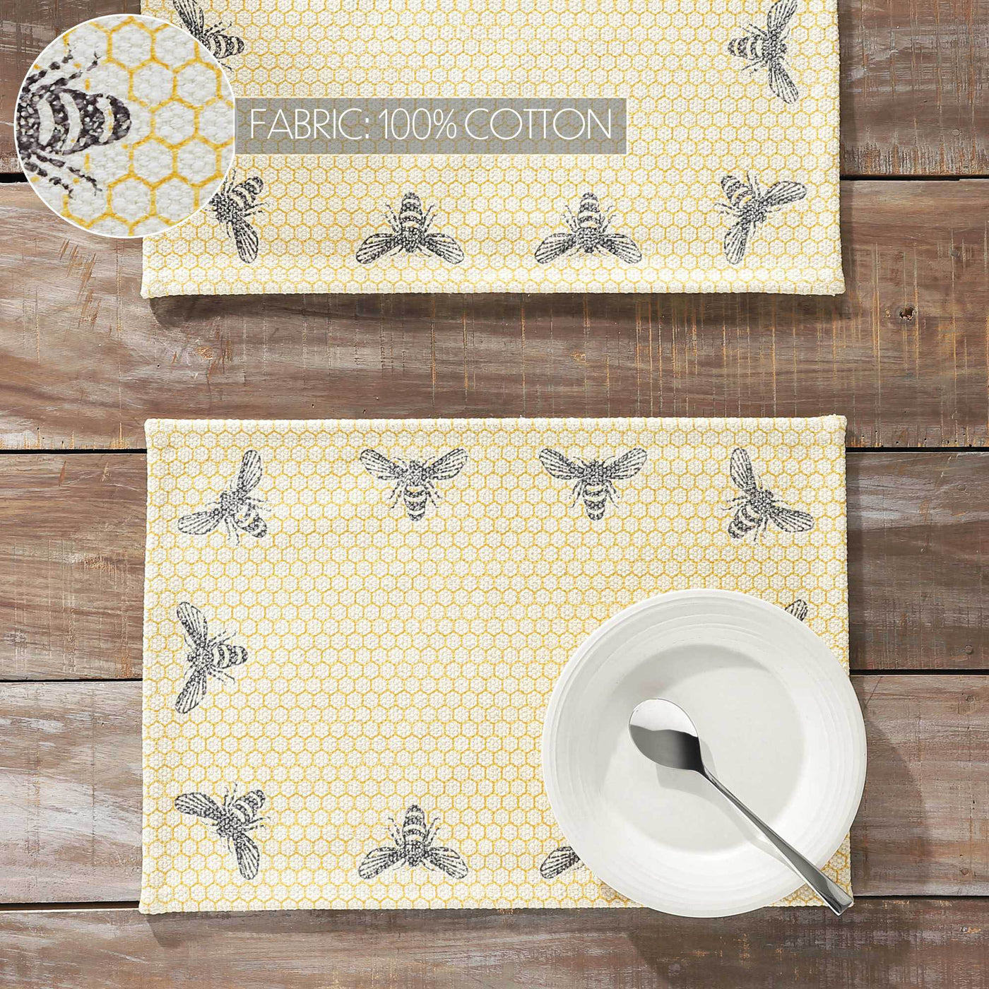 Set of 2 Buzzy Bees Placemats