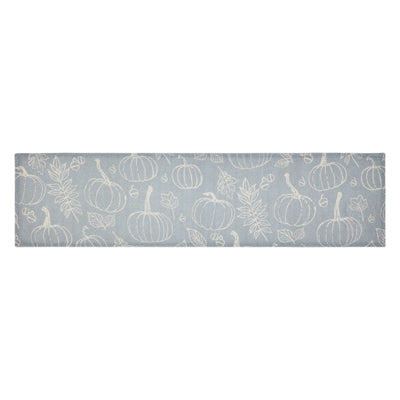 Silhouette Pumpkin Grey Table Runner 12" x 48"