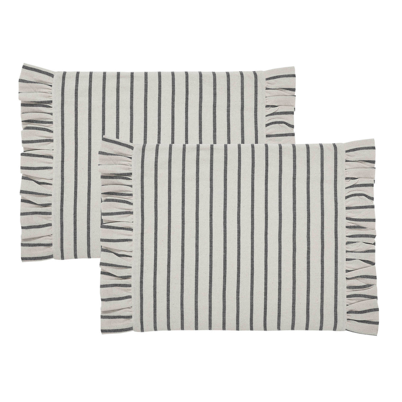 Set of 2 Kaila Ticking Stripe Ruffled Placemats