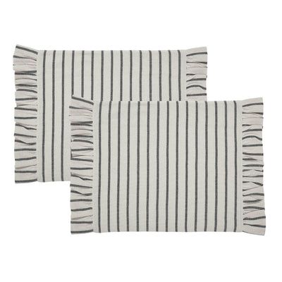 Set of 2 Kaila Ticking Stripe Ruffled Placemats