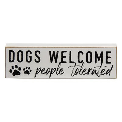 Set of 3 We're Dog People Thin Mini Block Signs