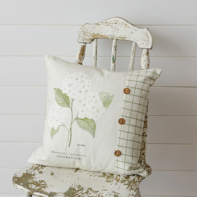 White Hydrangea 16" Cottage Accent Pillow