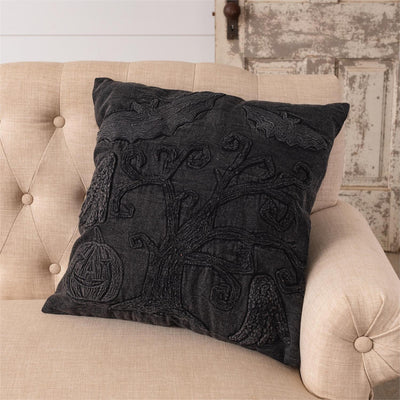 Black Halloween Scene 18" Accent Pillow
