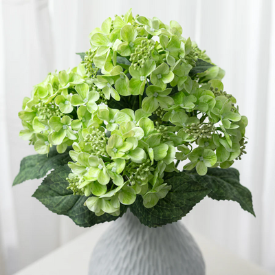 Green Hydrangea 17" Faux Floral Bush