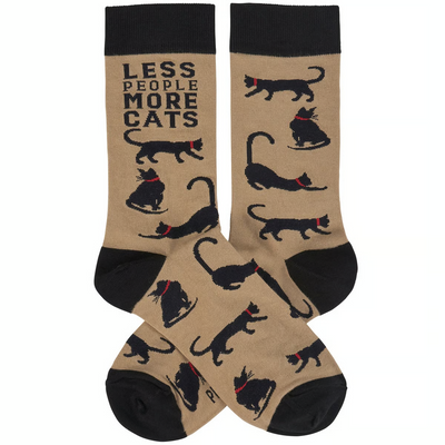 Less People More Cats Fun Novelty Socks