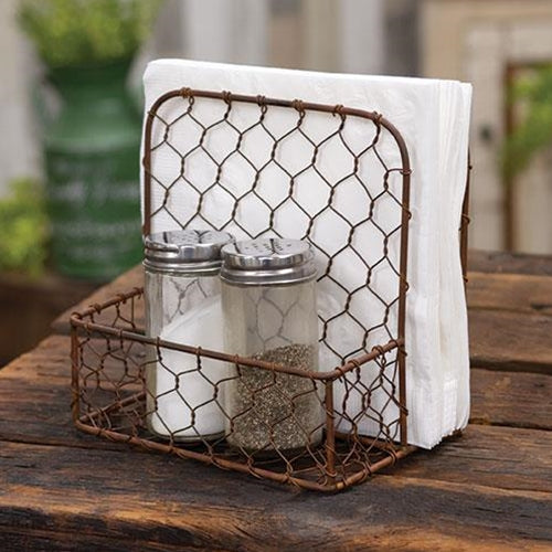 💙 Rustic Metal Chicken Wire Napkin Holder