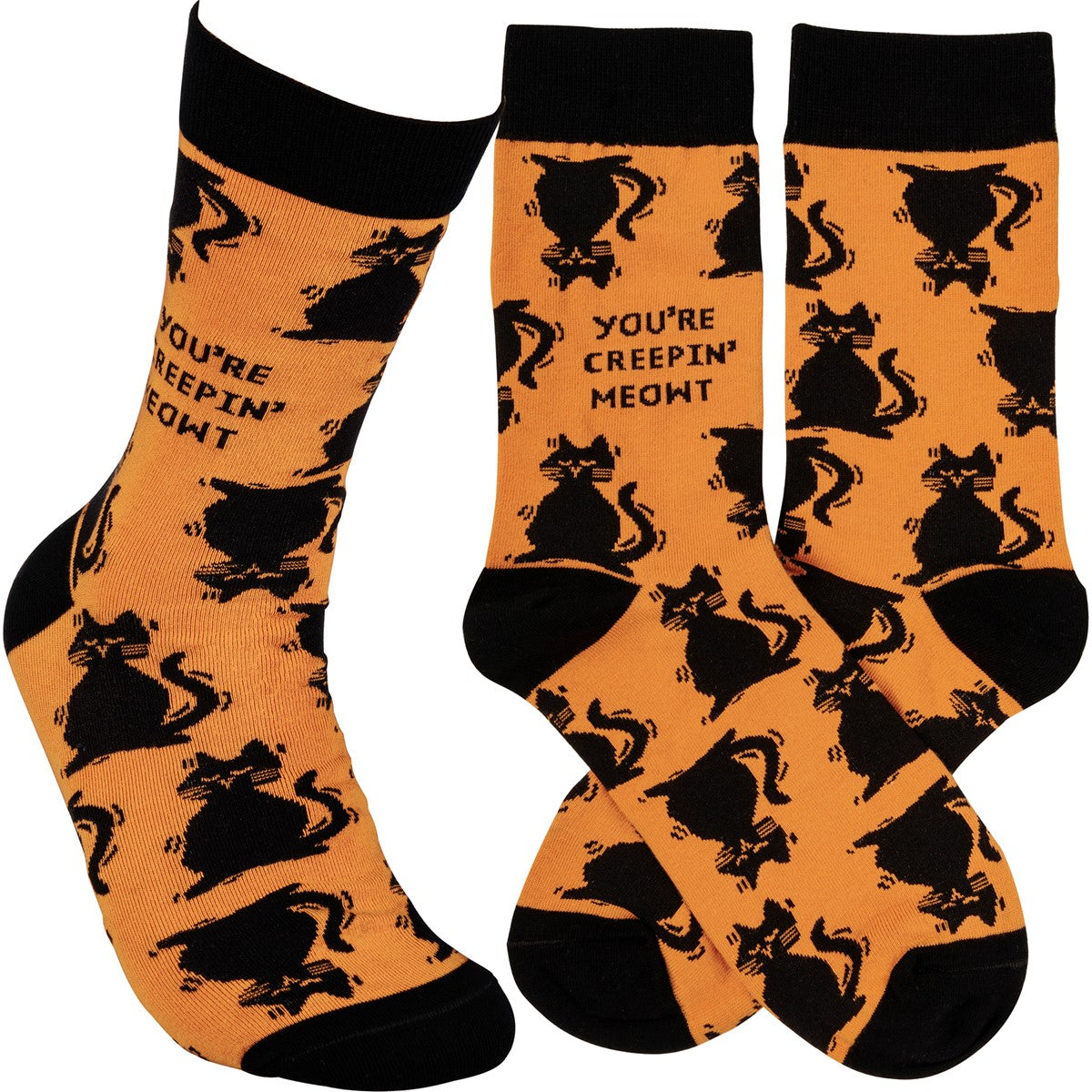 You're Creepin' Meowt Cat Halloween Socks
