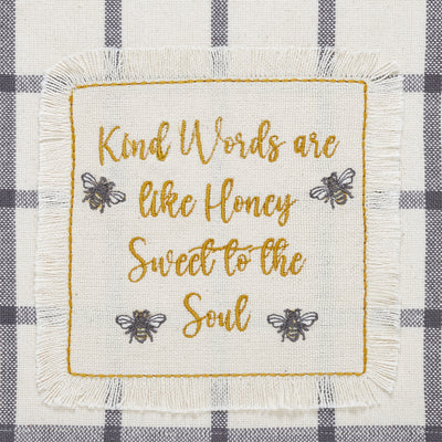 Embroidered Bee Tea Towel Set of 4