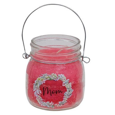 Mom Wreath 6 oz Small Jar Candle Strawberry Lemonade Scent
