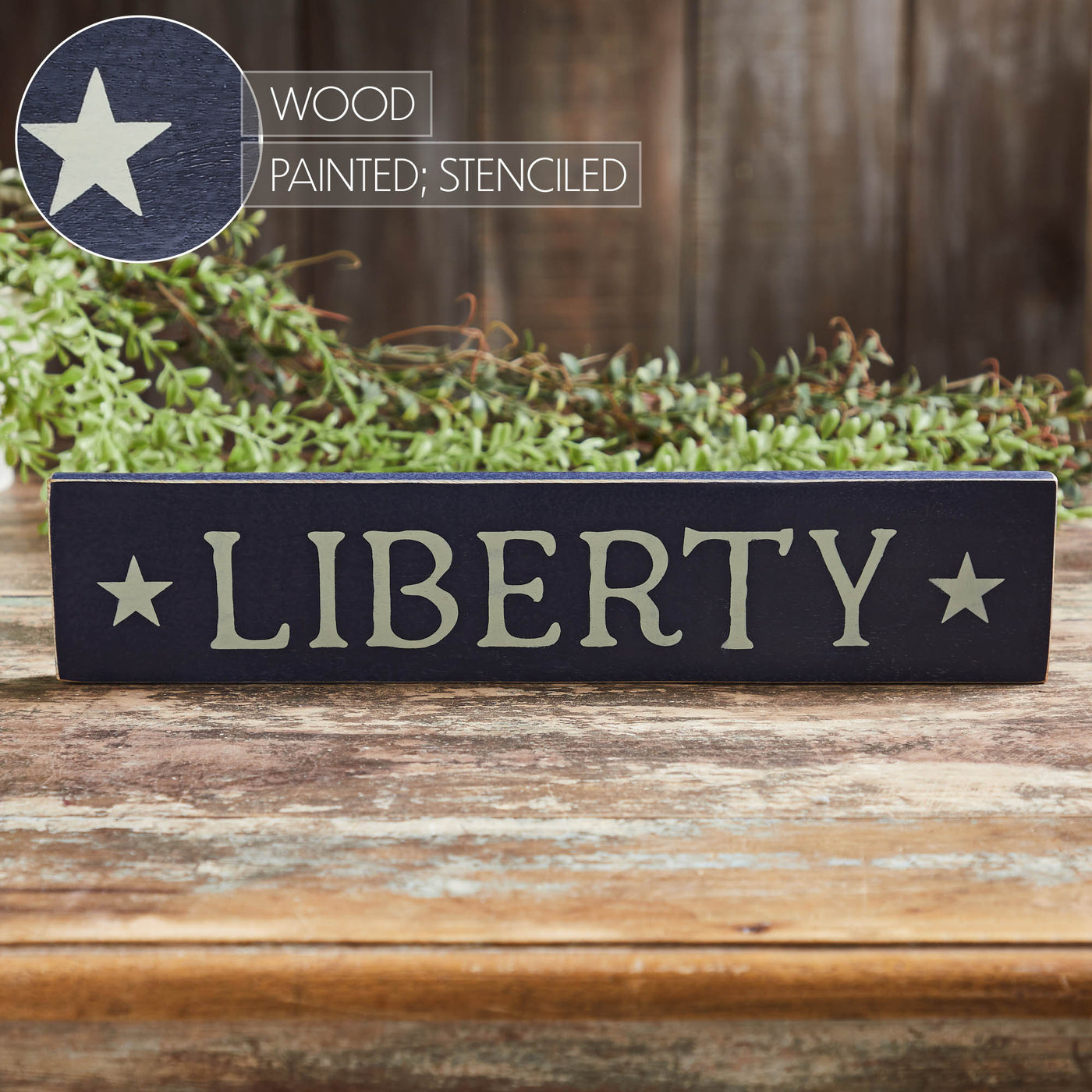 Liberty Stars 13" Navy Wooden Sign
