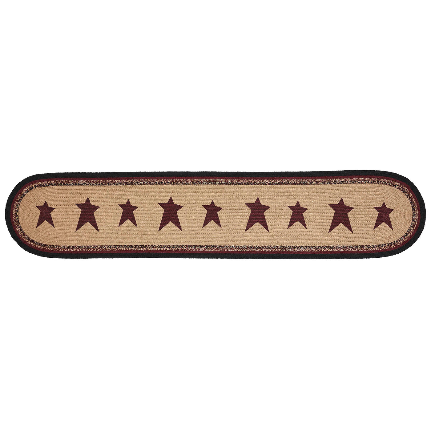 Connell Stencil Stars Primitive 60" Oval Table Runner