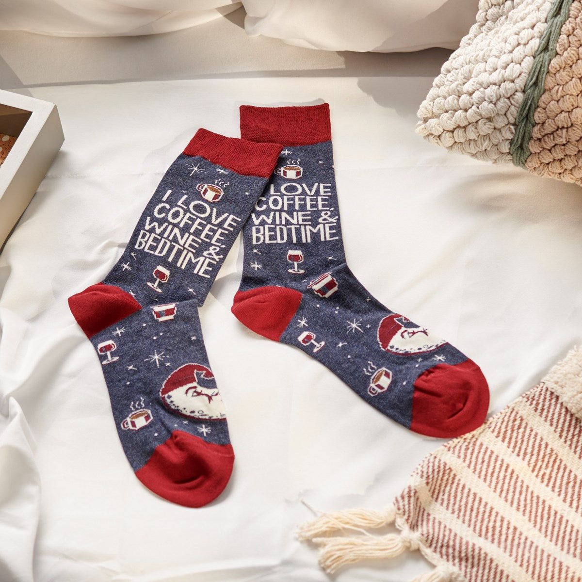 Coffee, Wine & Bedtime Fun Novelty Socks