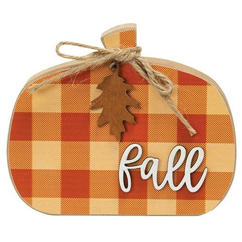 HAPPY BIRTHDAY🎂 💙 Fall Buffalo Check Chunky Pumpkin Sitter Sign