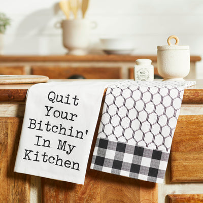 Set of 2 Quit Your Bitchin' In My Kitchen Tea Towels