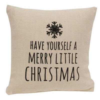 Have Yourself a Merry Little Christmas 10" Natural Pillow