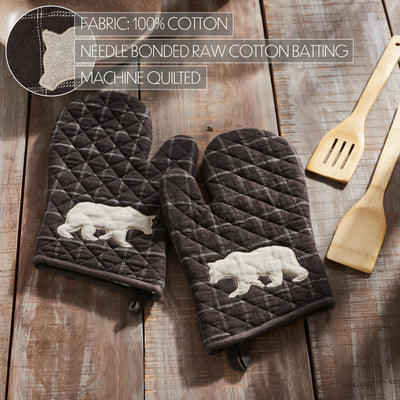 Set of 2 Wyatt Cabin Bear Oven Mitt Potholders