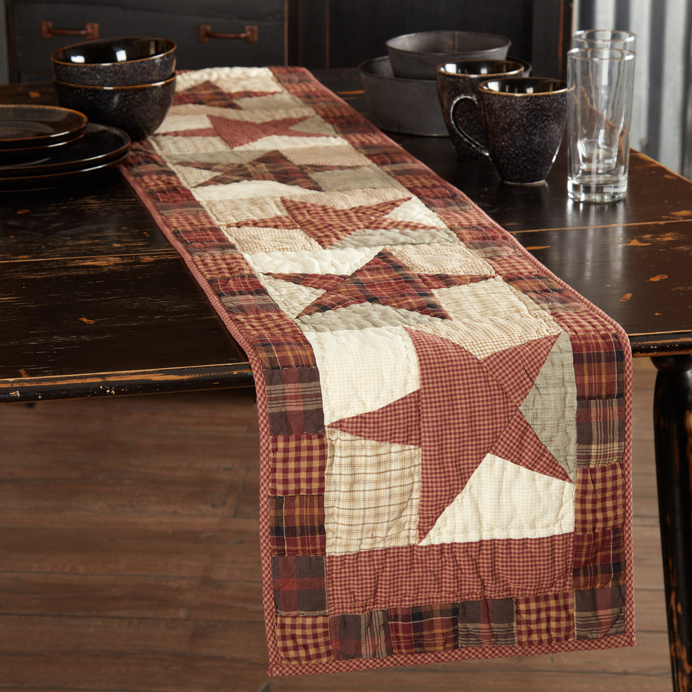 Abilene Star Quilted 72" Table Runner