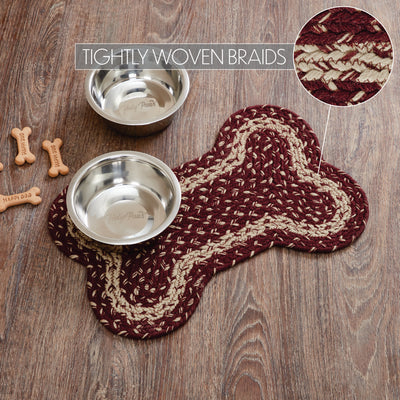 Burgundy Tan Indoor/Outdoor Small Bone Rug