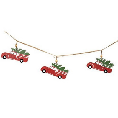 Red Trucks with Trees 6 ft Garland