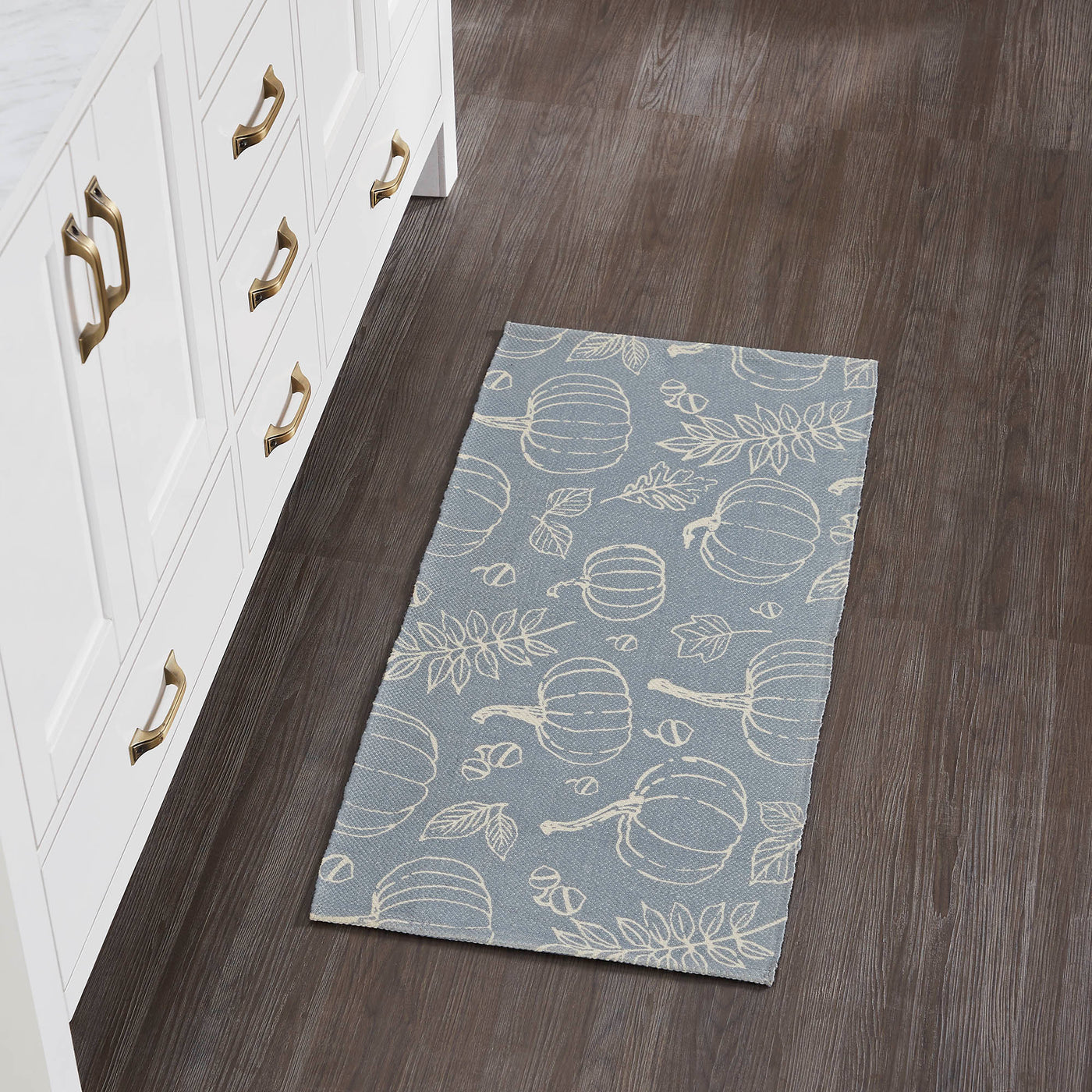 Silhouette Pumpkin Grey Indoor/Outdoor 36" Rug