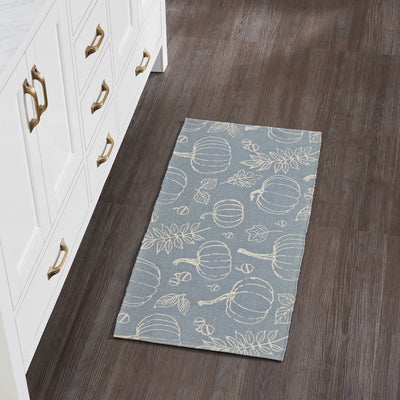 Silhouette Pumpkin Grey Indoor/Outdoor 36" Rug