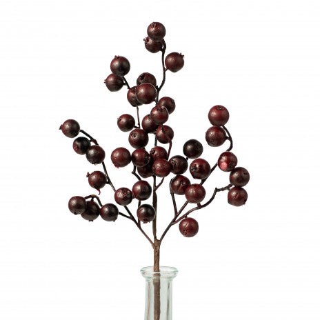 💙 Matte Cranberry Colored Crabapple 12" Faux Berry Pick