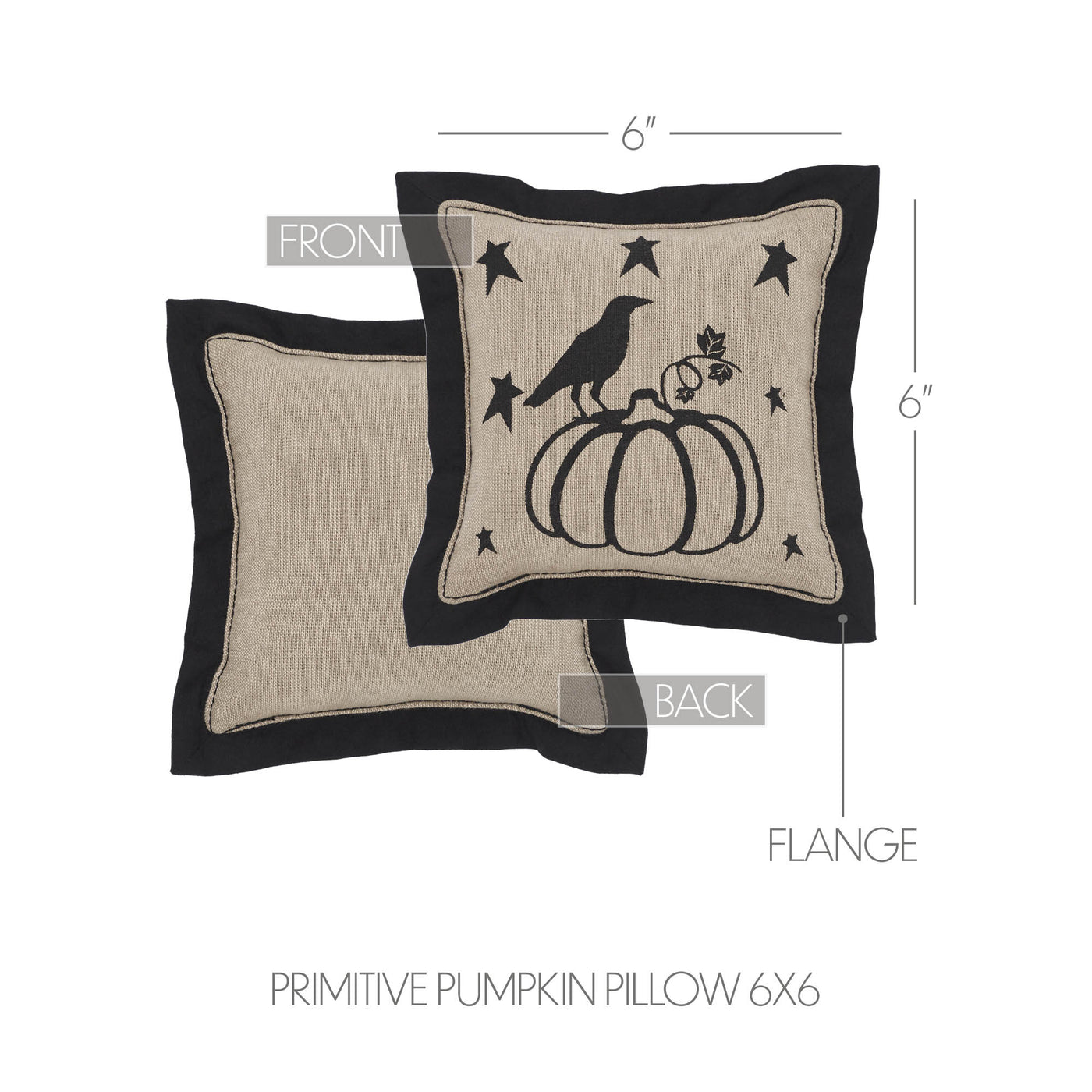 Raven Harvest Primitive Pumpkin Mini 6" Pillow
