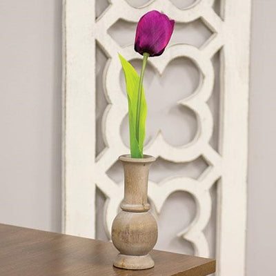Wooden Tapered Vase 6.5" H