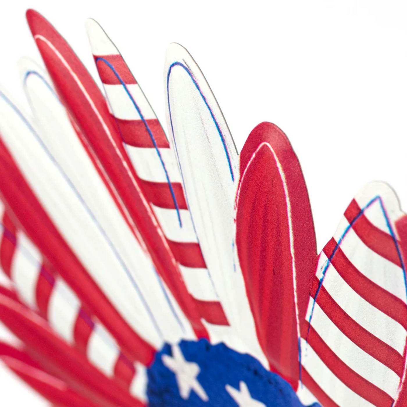 💙 Patriotic Stars & Stripes Flower 12" Embossed Metal Sign