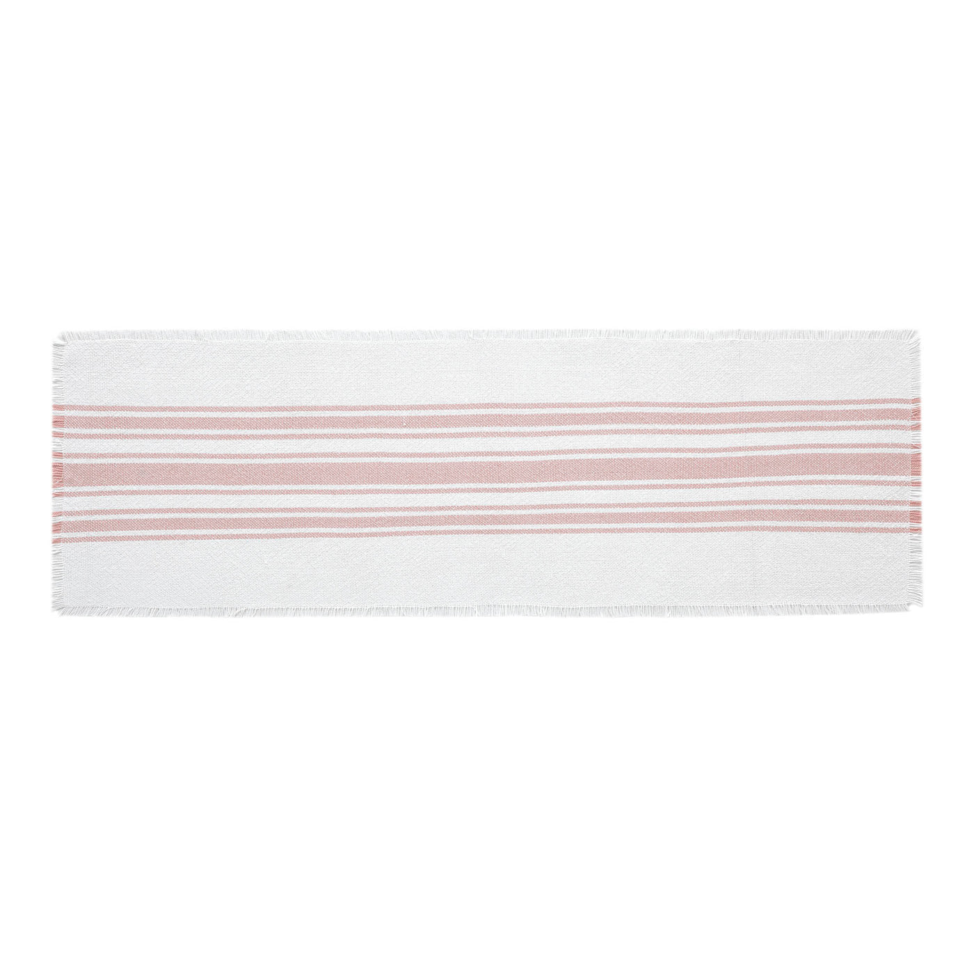 Antique White Stripe Coral Indoor/Outdoor Table Runner 12" x 36"