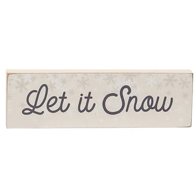 Set of 3 Let It Snow Skinny Wooden Block Signs