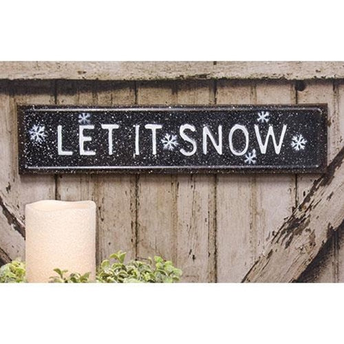 Let It Snow Snowflakes 17" Metal Sign