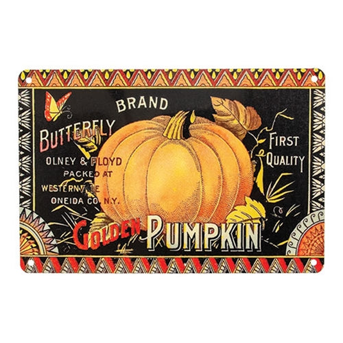 Butterfly Brand Pumpkin Tin Sign 11.75" x 8"