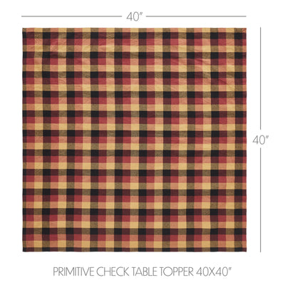 Heritage Farms Primitive Check 40" Square Table Topper